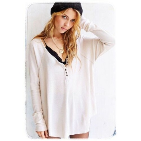 Truly Madly Deeply Tops - UO Truly Madly Waffle Knit Top Cream Women's XS